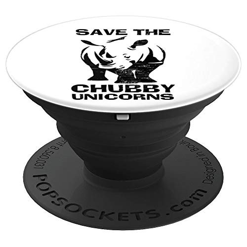 Save The Chubby Unicorn   Rhino Vintage Retro PopSockets Grip and Stand for Phones and Tablets
