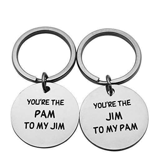 Eilygen Funny Couples Gift You re the Jim to My Pam Puzzle Keychain Set Boyfriend and Girlfriend Gift His and Hers Anniversary Present  Jim to My Pam Dics Keychain