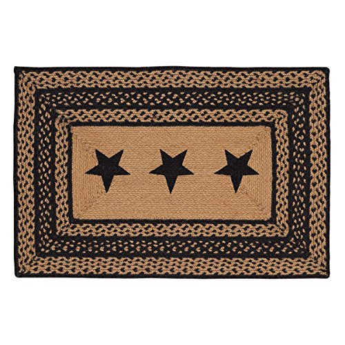 VHC Brands Classic Country Primitive Flooring - Farmhouse Jute Black Stenciled Stars Rug, 2' x 3' VHC Brands Classic Country Primitive Flooring - Farmhouse Jute Black Stenciled Stars Rug, 2' x 3'