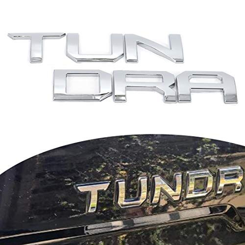 YOUTEER Tailgate Insert Letters fits for Tundra 2014 2020 with Adhesive 3D Raised Tailgate Decal Letters Tailgate Insert Decals Letters  Chrome