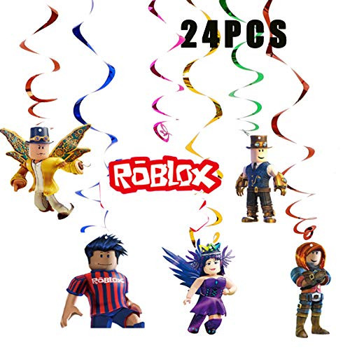 24PCS Robot Blocks Hanging Swirls Ceiling Streamers Decorations for Baby Birthday Ro Blox Theme Party Favors Supplies Pack Set for Kids Boy 24PCS Robot Blocks Hanging Swirls Ceiling Streamers Decorations for Baby Birthday Ro Blox Theme Party Favors Supplies Pack Set for Kids Boy