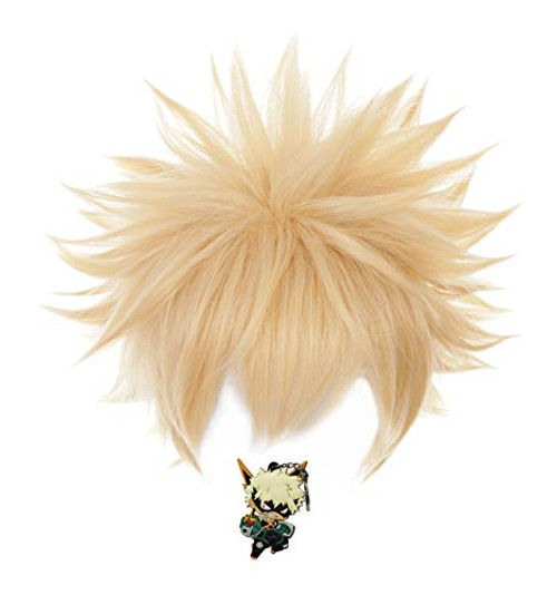 ZeroGoo Anime Mha Bnha Katsuki Bakugou Cosplay Wig Include Wig Cap for Women Men Kid Halloween Costume Cosplay  Blonde