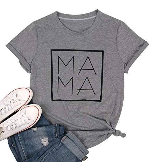 Mama Letter Printed T Shirt for Women Short Sleeve Mama Graphic Tops Tee Mother s Day Casual Blouse  XL  Dark Gray Mama Letter Printed T Shirt for Women Short Sleeve Mama Graphic Tops Tee Mother s Day Casual Blouse  XL  Dark Gray