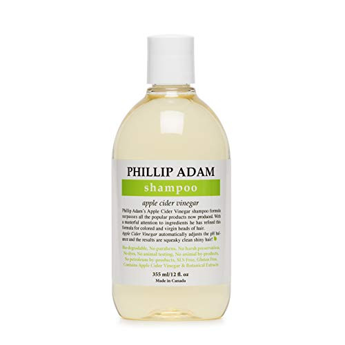Phillip Adam Apple Cider Vinegar Shampoo for Shiny Hair   Sulfate Free and Paraben Free   Original Green Apple Scent   12 Ounce