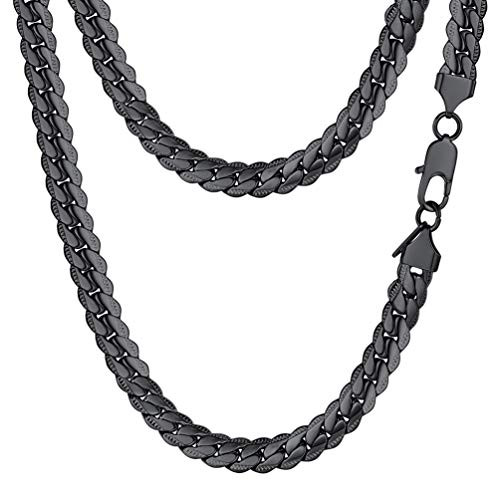 PROSTEEL Black Chain 8mm 24inch Chunky Necklace Retro Cuban Link Women Punk Jewelry Gift Men Chain Necklace PROSTEEL Black Chain 8mm 24inch Chunky Necklace Retro Cuban Link Women Punk Jewelry Gift Men Chain Necklace