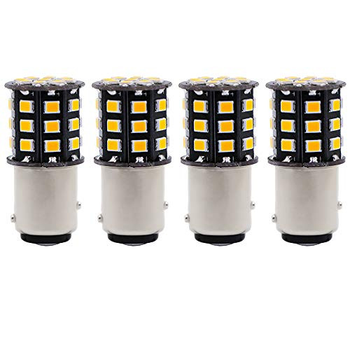 Qoope   Pack of 4 1157 BAY15D 2057 2357 7528 Super Bright Amber Yellow 12 24V DC 2835 33SMD LED Bulbs for Turn Signal Blinker Lights Side Marker Light