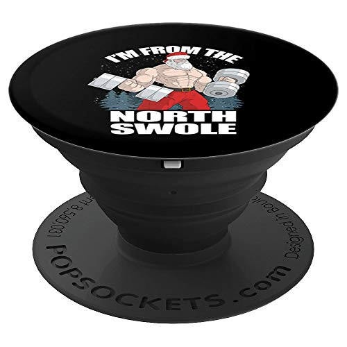 I m From The North Swole Santa Claus Christmas Gym Workout PopSockets Grip and Stand for Phones and Tablets