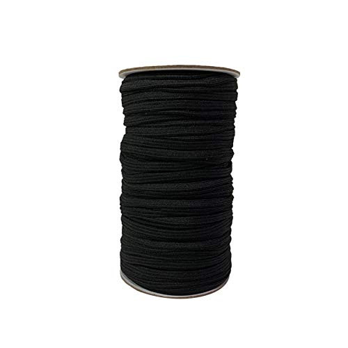 Black Elastic Rope Black 1 8  Width 100 Yard Elastic Cord Sewing Braided Band Elastic Band for Sewing 100 Yards