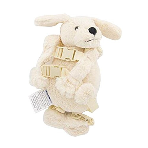 Berhapy 2 in 1 Monkey Toddler Safety Harness Backpack Children s Walking Leash Strap  Light White Dog