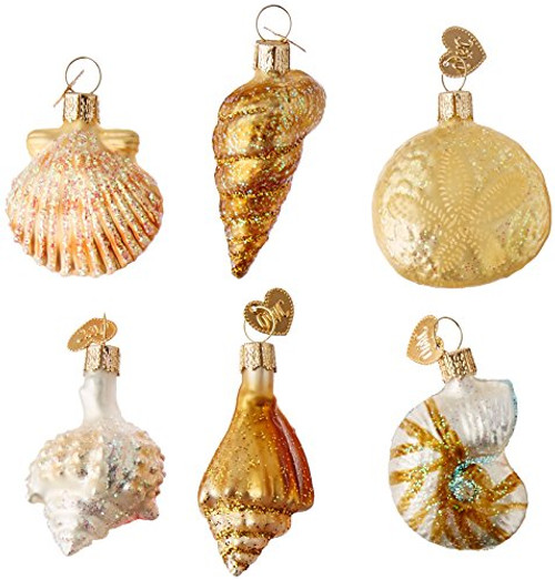 Old World Christmas Assorted Sea Shell Set Glass Blown Ornament