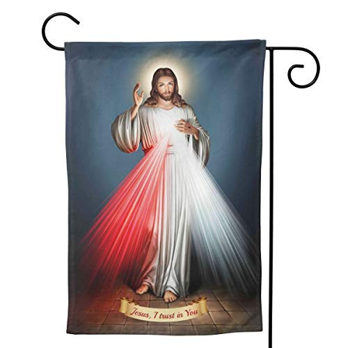 BCQJNB Double Sided Divine Mercy Design Welcome Garden Flag for Yard Outdoor Decoration