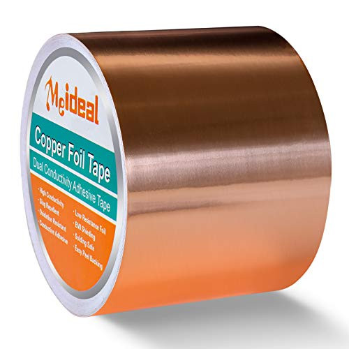 Copper Foil Tape with Dual Conductive Copper Adhesive Tape for Guitar   EMI Shielding  Electrical Repairs  Crafts  Stained Glass  Paper Circuits  Soldering  Grounding  Garden  3inch X 33 FT