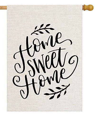 pingpi Home Sweet Home 28 x 40 House Flag Summer Double Sided  Home Sweet Home Burlap Garden Yard Decoration Seasonal Outdoor Decor Decorative Large Flag