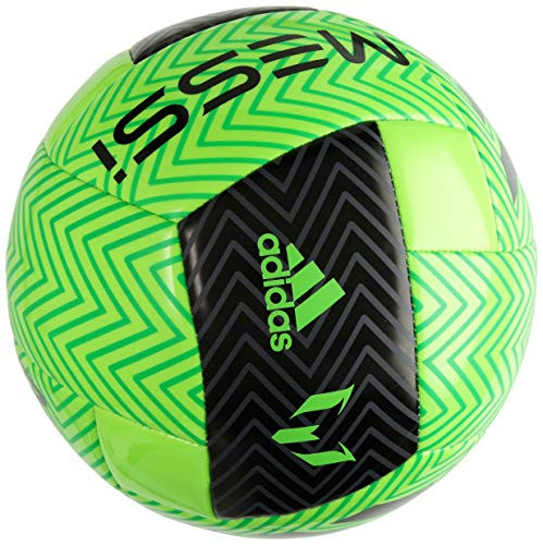 adidas Performance Messi Soccer Ball, Solar Green/Black/Solar Lime, Size 5