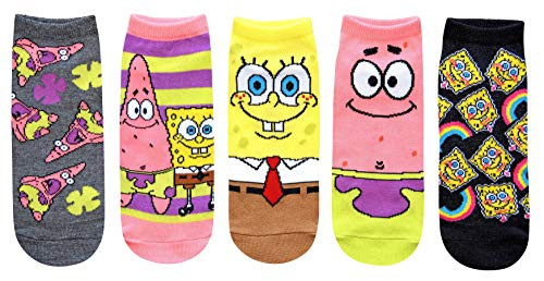 Hyp Spongebob Squarepants and Patrick Juniors Womens 5 Pack Ankle Socks Hyp Spongebob Squarepants and Patrick Juniors Womens 5 Pack Ankle Socks