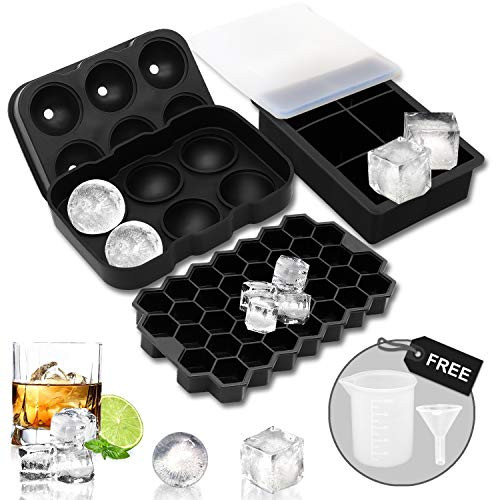 Ice Cube Tray AiBast Ice Trays for Freezer With Lid 3 Pack Silicone Large Round Ice Cube Tray Sphere Square Honeycomb Ice Trays for Whiskey With Covers Funnel Reusable Ice Cube Trays BPA Free Black Ice Cube Tray AiBast Ice Trays for Freezer With Lid 3 Pack Silicone Large Round Ice Cube Tray Sphere Square Honeycomb Ice Trays for Whiskey With Covers Funnel Reusable Ice Cube Trays BPA Free Black