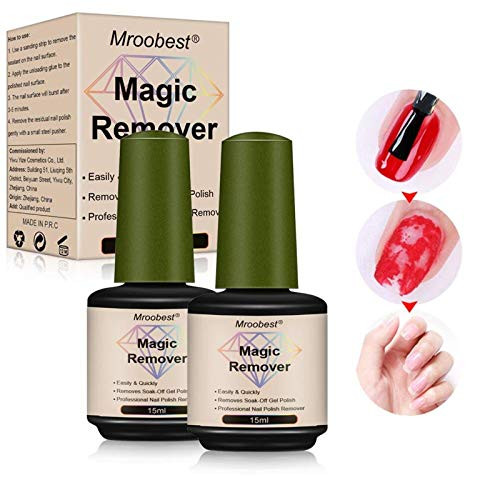 Magic Nail Polish Remover  Magic Gel Remover  Gel Polish Remover  Professional Soak Off Gel Nail Polish Remover  Non Irritating  Easily   Quickly Nail Polish Remover  Don t Hurt Your Nails  2x 15ml