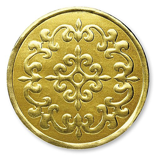 PaperDirect Castillo Filigree Embossed Foil Certificate Seals  32 Count  Gold