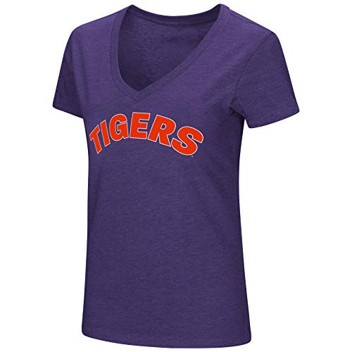 Colosseum Womens NCAA Valuable Commodity Dual Blend Short Sleeve T Shirt Clemson Tigers Purple Medium