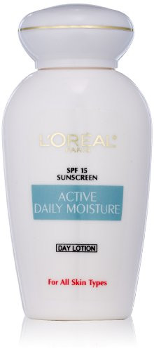 L Oreal Paris Skincare Active Daily Moisture Face Lotion with SPF 15  Face Moisturizer with Pro Vitamin B5  For All Skin Types  4 0 oz