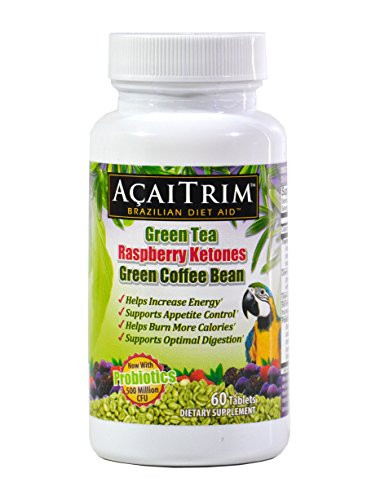AcaiTrim  Weight Loss Supplement  Green Tea Extract  Green Coffee Bean Extract  Raspberry Ketones  Acai    Probiotics  Supports Metabolism   Energy For Men   Women  60 Acai Berry Capsules