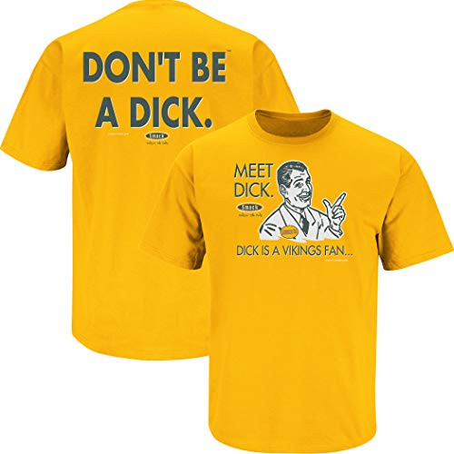Green Bay Football Fans  Don t Be A Dck  Anti Vikings   Gold T Shirt  Sm 5X   Short Sleeve  X Large