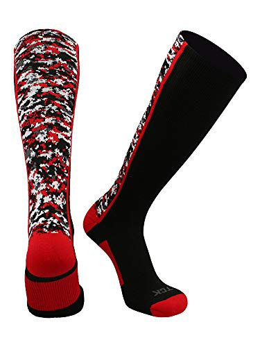 TCK Digital Camo OTC Socks  Black Red  Small