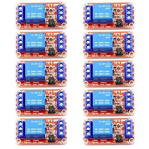 CenryKay 5V 1 Channel Relay Module?Optocoupler Isolation Support High and Low Level Trigger  10PCS