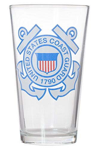 Officially Licensed United States Coast Guard Emblem Pint Glass