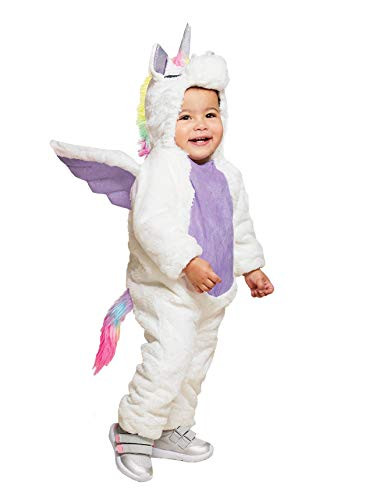 Baby Plush Unicorn Halloween Jumpsuit Costume  0 6 Months  White Purple