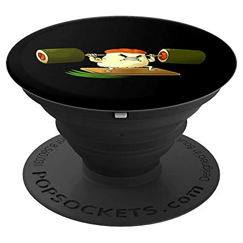 Funny Sushi Weight Lifting Japanese Food Gym Cute Gift PopSockets Grip and Stand for Phones and Tablets