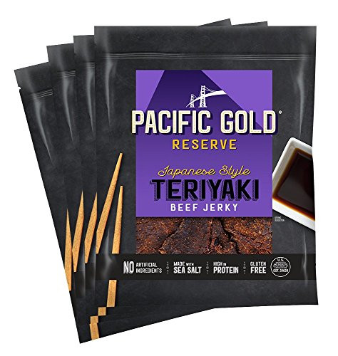 Pacific Gold Reserve Japanese Style Teriyaki Beef Jerky  2 5 Ounce  Pack of 4