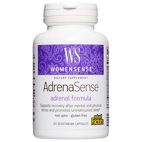 WomenSense AdrenaSense by Natural Factors Herbal Supplement for Adrenal Support and Stress Relief Vegan Non GMO 60 capsules 30 servings WomenSense AdrenaSense by Natural Factors Herbal Supplement for Adrenal Support and Stress Relief Vegan Non GMO 60 capsules 30 servings