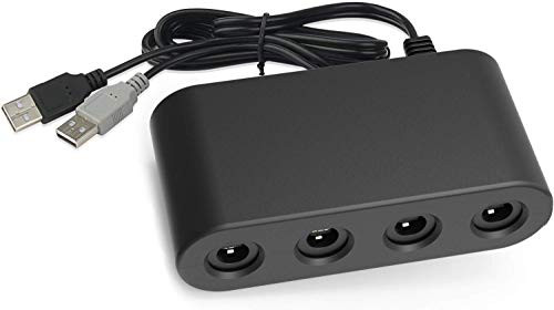 Gamecube Controller Adapter for Wii U,VSEER Gamecube NGC Controller Adapter for Wii U,Nintendo Switch and PC USB.Easy to Plug and No Driver Need.4 Port Black Gamecube Adapter(Updated Version)