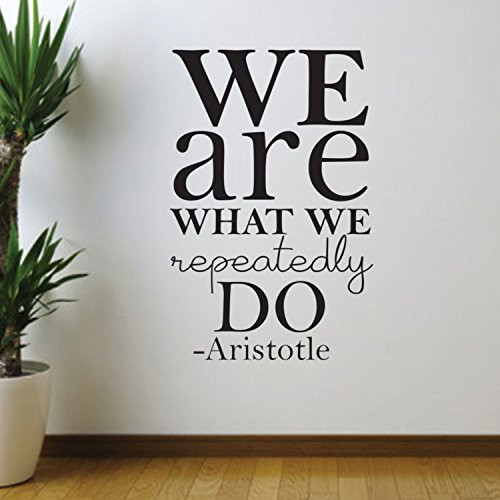 We Are What We Repeatedly Do - Aristotle - Inspirational Life Quotes - Wall Art Decal 36" x 22" Decoration Wall Art Vinyl Sticker - Bedroom Living Room Wall Decor