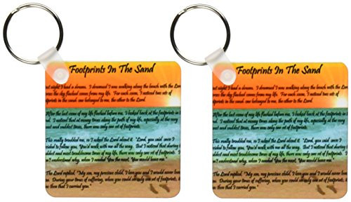 3dRose Footprints in The Sand Key Chains  Set of 2  kc 63084 1