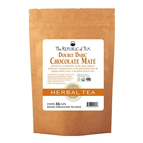 The Republic of Tea Organic Double Dark Chocolate Mate  36 Tea Bag Refill