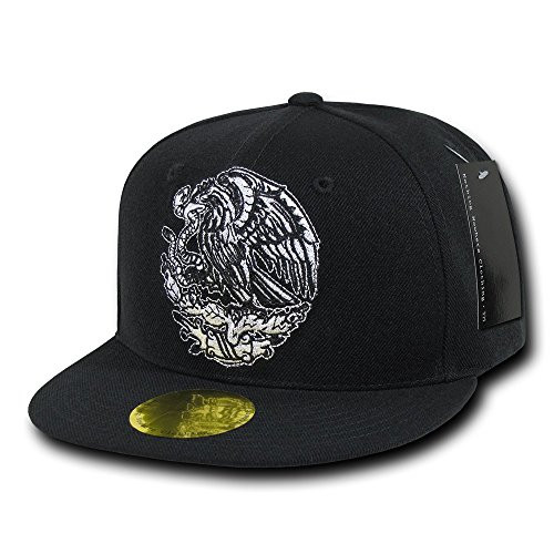 Nothing Nowhere Flat Bill Mexico Eagle Cap  Black
