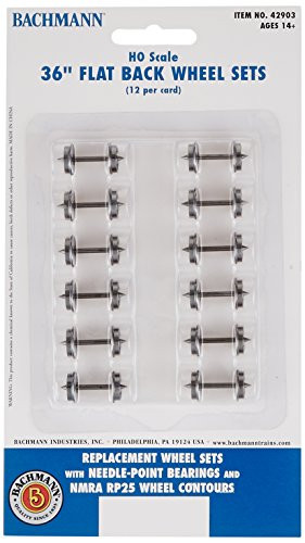 Bachmann Trains 36  FLAT BACK WHEEL SETS  12 per card    HO Scale