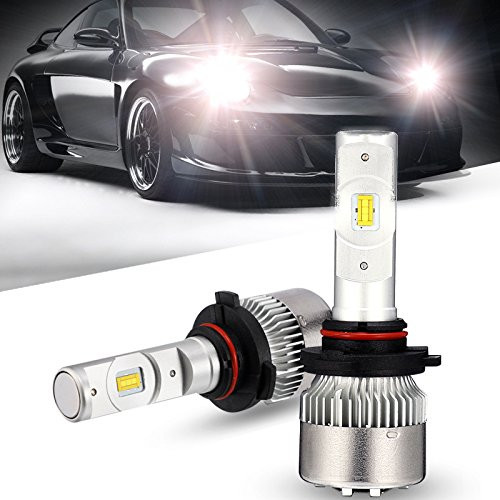 LED Headlight Bulbs Conversion Kit - Wishshopping 9005(HB3) High Beam Low Beam Headlamp - 7000lm 6.5K Xenon White - HID or Halogen Headlight Bulbs Replacement for Car Motorcycle - 2 Yr Warranty