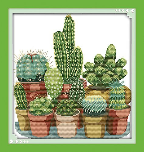 Joy Sunday Stamped Cross Stitch Kits Cactuses Cross Stitch Sets Embroidery Kit Needlework 11CT