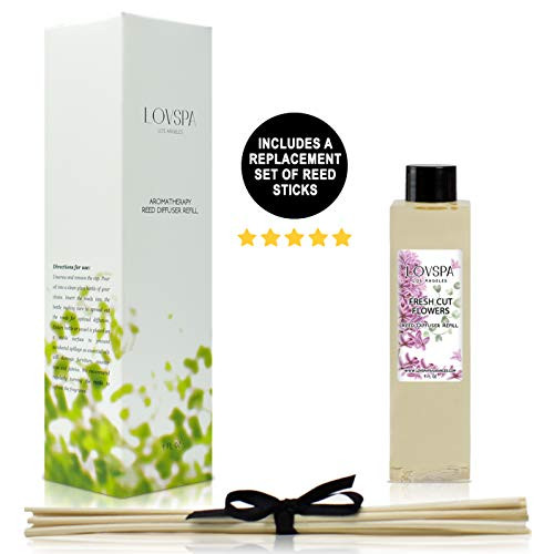 LOVSPA Fresh Cut Flowers Reed Diffuser Oil Refill with Replacement Reed Sticks Floral Diffusing Oil Liquid for Scented Sticks 4 Ounces LOVSPA Fresh Cut Flowers Reed Diffuser Oil Refill with Replacement Reed Sticks Floral Diffusing Oil Liquid for Scented Sticks 4 Ounces