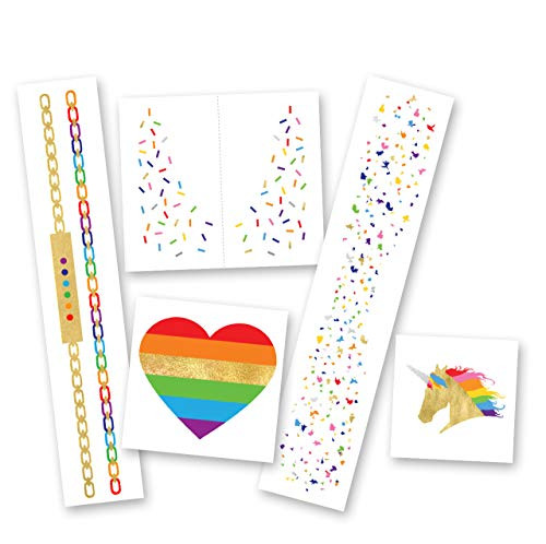 RAINBOW PARTY VARIETY SET set of 25 assorted Flash Tattoos premium waterproof metallic gold multi colored jewelry temporary foil party tats party supplies rainbow tattoo metallic tattoo RAINBOW PARTY VARIETY SET set of 25 assorted Flash Tattoos premium waterproof metallic gold multi colored jewelry temporary foil party tats party supplies rainbow tattoo metallic tattoo