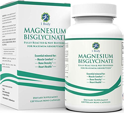 Magnesium Bisglycinate Chelate Reduce Muscle Cramps and Improve Sleep Maximum Absorption with no Laxative Effects 100 Chelated 200 mg of Pure Magnesium Bisglycinate Per Capsule Magnesium Bisglycinate Chelate Reduce Muscle Cramps and Improve Sleep Maximum Absorption with no Laxative Effects 100 Chelated 200 mg of Pure Magnesium Bisglycinate Per Capsule