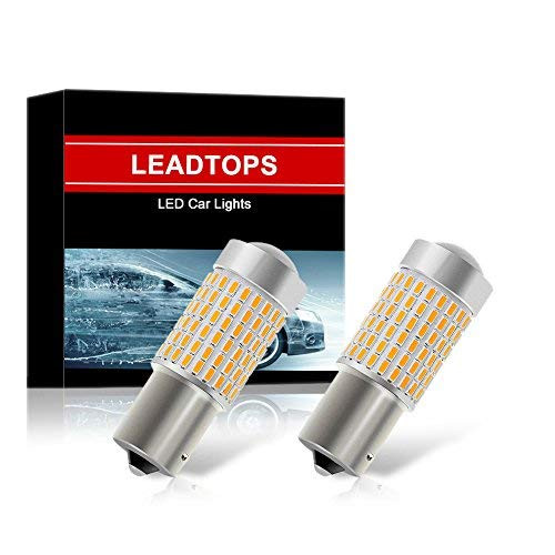 LEADTOPS BAY15D 1157 LED Bulbs Super Bright Amber Yellow  3014 144 SMD 1157 2357 7528 BAY15D LED Bulb for Turn Signal Blinker Lights