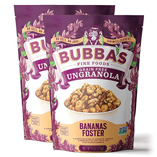 Bubba s Foods Grain Free Granola Bananas Foster 6oz Pack of 2 Paleo Gluten Free Low Sugar Bubba s Foods Grain Free Granola Bananas Foster 6oz Pack of 2 Paleo Gluten Free Low Sugar