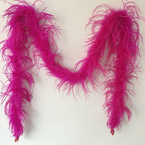 Sowder 72inch Length 1ply Ostrich Feather Boa for Wedding Party Decoration  Feather Scraf Fuchsia