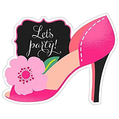 Amscan  Fancy Shoe Large Novelty Invites  Party Supplies  4  x 6   Pink Black