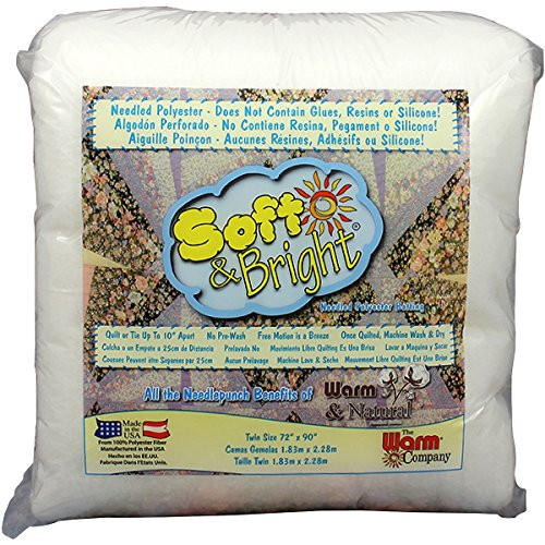 The Warm Company Soft   Bright Polyester Batting  72in x 90in  Twin Sized  Each  Waterfall