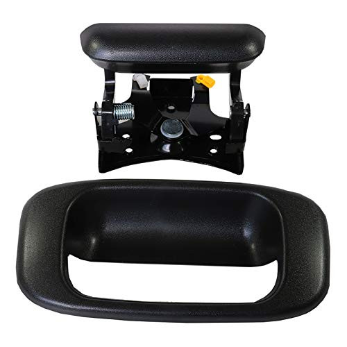 CARMOCAR Tailgate Tail Gate Door Handle Black 1999 2007 Replacement for Chevy Silverado Black with Bezel Set for GMC Sierra 15997911 15228539 15228541 15228540